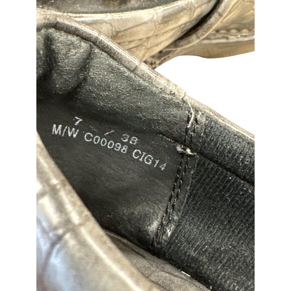 B.O.C Womens Gray Croc-Embossed Clogs Mules Size 7 SKU 7182 - Picture 9 of 9